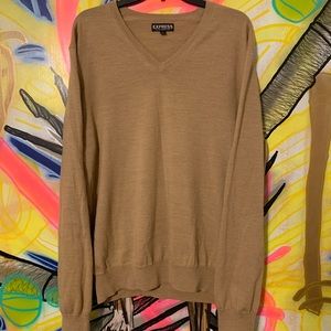 Express Italian Merino Wool V-Neck Sweater Sz XL
